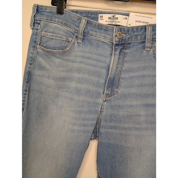 Hollister Womens Jeans, Medium Wash Curvy High-Rise Super Skinny Jeans, Sz 16/33 - Picture 6 of 9
